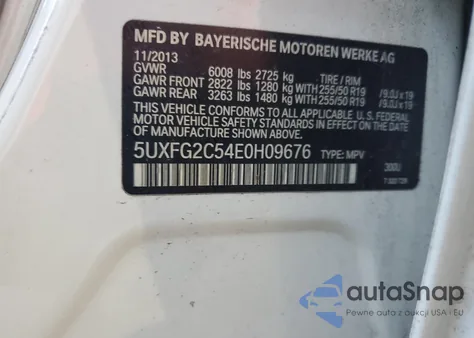 2014 BMW X6 xDrive35I из США, поврежденный, VIN 5UXFG2C54E0H09676